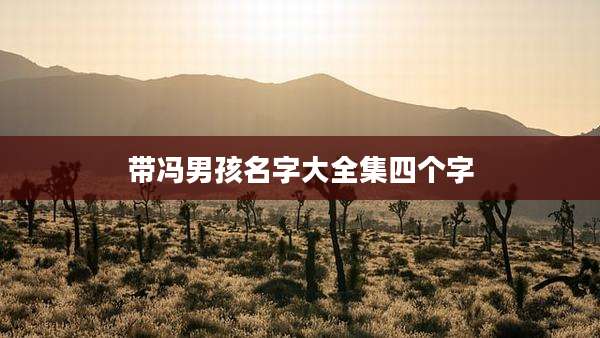 带冯男孩名字大全集四个字
