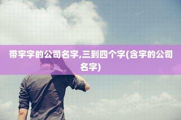 带宇字的公司名字,三到四个字(含宇的公司名字)