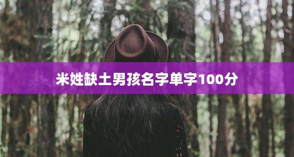 米姓缺土男孩名字单字100分
