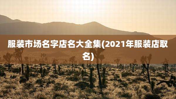 服装市场名字店名大全集(2021年服装店取名)