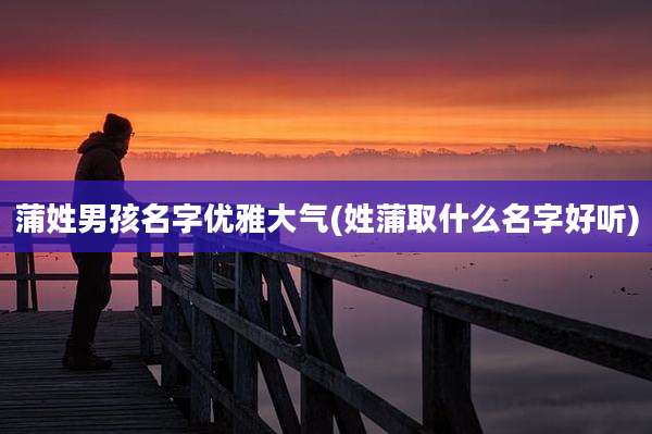 蒲姓男孩名字优雅大气(姓蒲取什么名字好听)