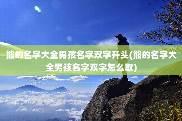 熊的名字大全男孩名字双字开头(熊的名字大全男孩名字双字怎么取)