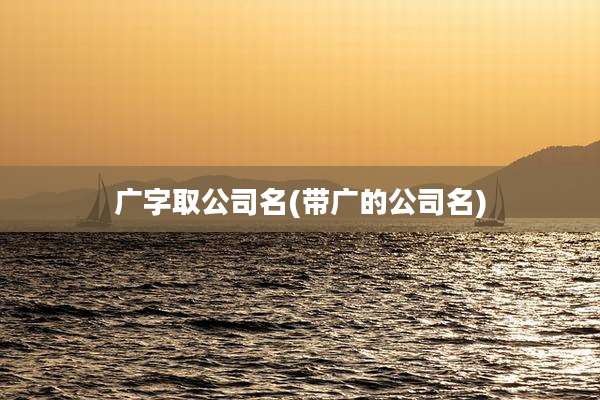 广字取公司名(带广的公司名)