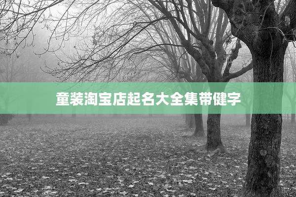 童装淘宝店起名大全集带健字