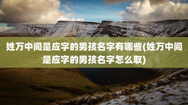 姓万中间是应字的男孩名字有哪些(姓万中间是应字的男孩名字怎么取)
