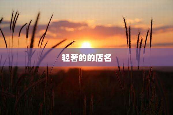 轻奢的的店名