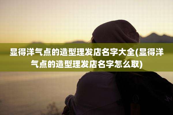 显得洋气点的造型理发店名字大全(显得洋气点的造型理发店名字怎么取)