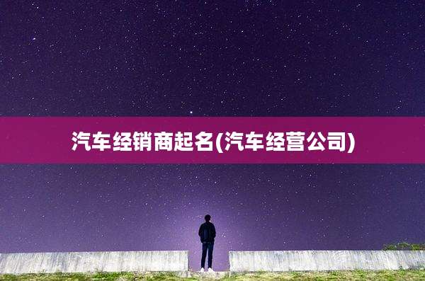 汽车经销商起名(汽车经营公司)