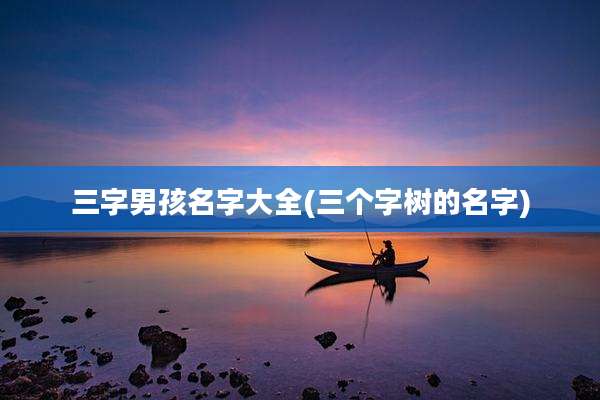 三字男孩名字大全(三个字树的名字)