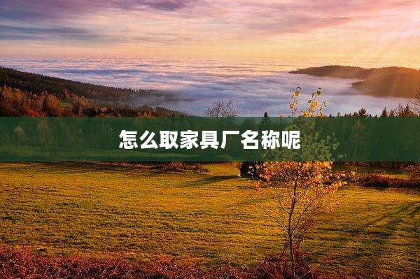 怎么取家具厂名称呢