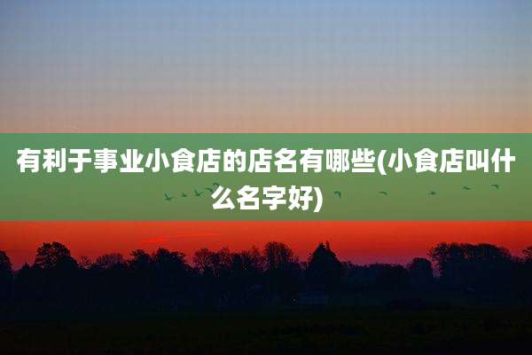 有利于事业小食店的店名有哪些(小食店叫什么名字好)