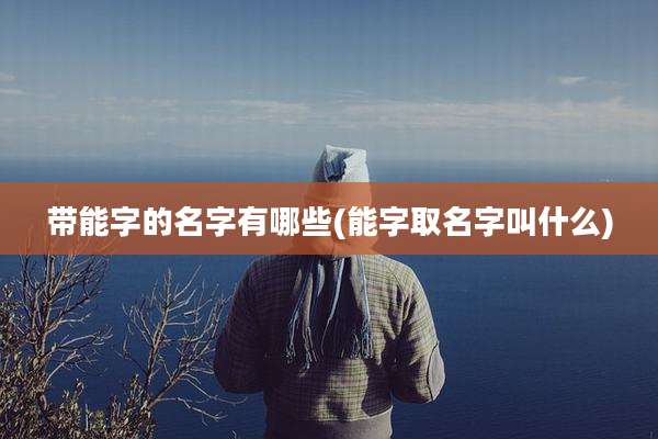 带能字的名字有哪些(能字取名字叫什么)