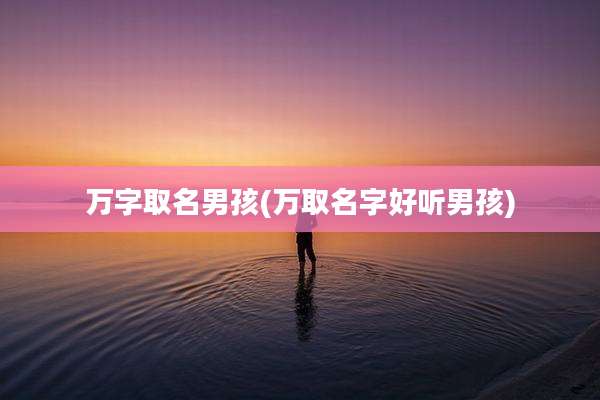 万字取名男孩(万取名字好听男孩)