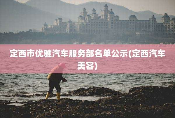 定西市优雅汽车服务部名单公示(定西汽车美容)