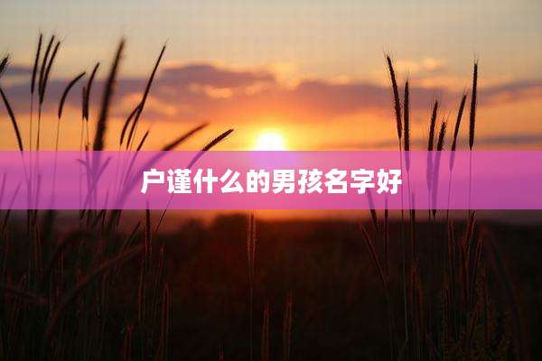 户谨什么的男孩名字好
