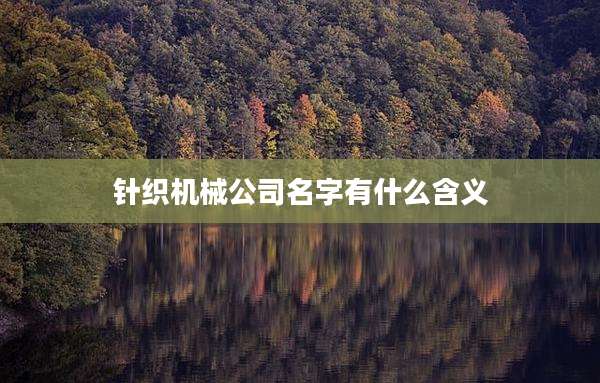 针织机械公司名字有什么含义