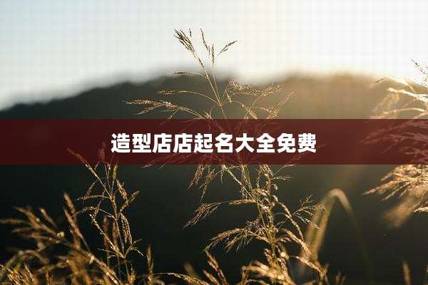造型店店起名大全免费