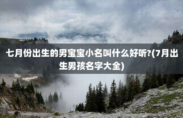 七月份出生的男宝宝小名叫什么好听?(7月出生男孩名字大全)