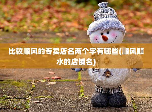 比较顺风的专卖店名两个字有哪些(顺风顺水的店铺名)