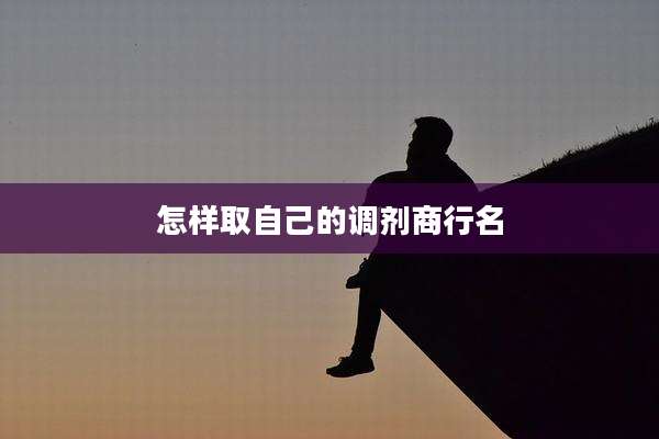 怎样取自己的调剂商行名