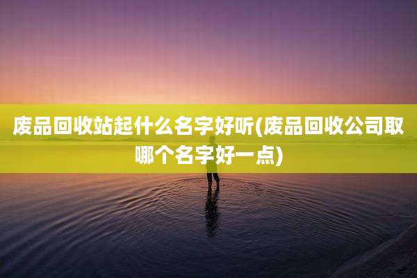 废品回收站起什么名字好听(废品回收公司取哪个名字好一点)