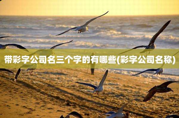 带彩字公司名三个字的有哪些(彩字公司名称)