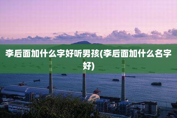 李后面加什么字好听男孩(李后面加什么名字好)
