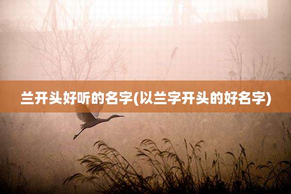 兰开头好听的名字(以兰字开头的好名字)