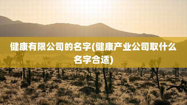 健康有限公司的名字(健康产业公司取什么名字合适)