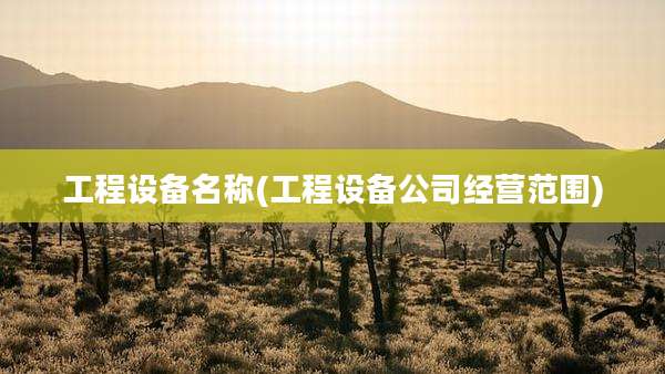 工程设备名称(工程设备公司经营范围)