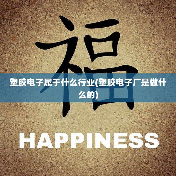 塑胶电子属于什么行业(塑胶电子厂是做什么的)