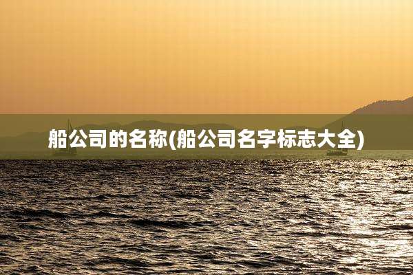 船公司的名称(船公司名字标志大全)