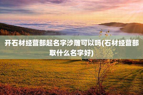 开石材经营部起名字沙雕可以吗(石材经营部取什么名字好)