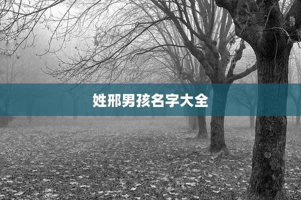 姓邢男孩名字大全