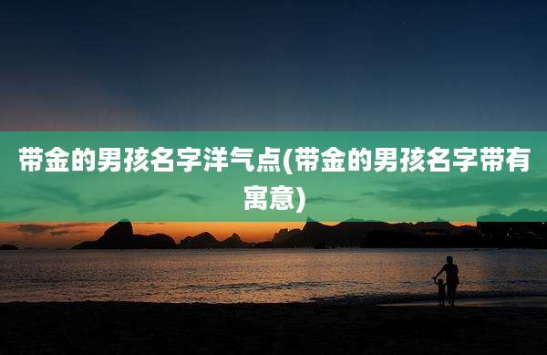 带金的男孩名字洋气点(带金的男孩名字带有寓意)