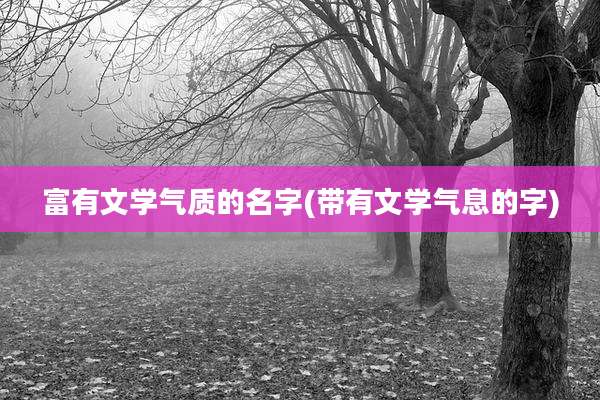 富有文学气质的名字(带有文学气息的字)