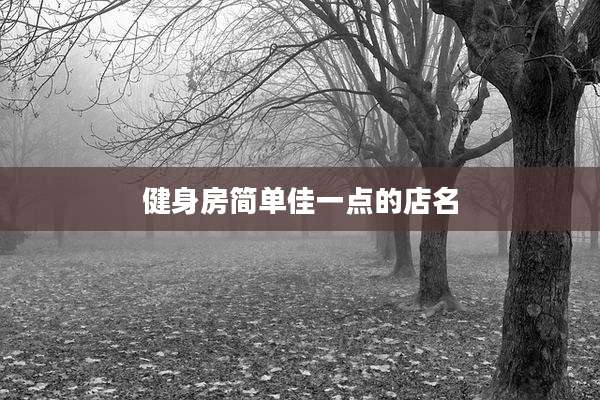 健身房简单佳一点的店名