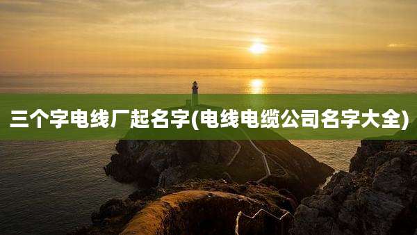 三个字电线厂起名字(电线电缆公司名字大全)