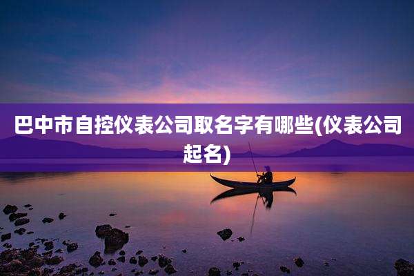 巴中市自控仪表公司取名字有哪些(仪表公司起名)