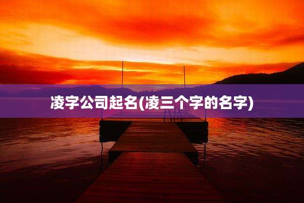 凌字公司起名(凌三个字的名字)