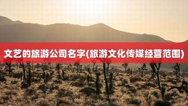 文艺的旅游公司名字(旅游文化传媒经营范围)