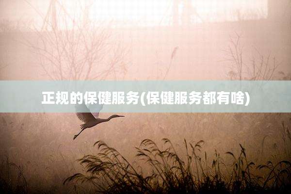 正规的保健服务(保健服务都有啥)