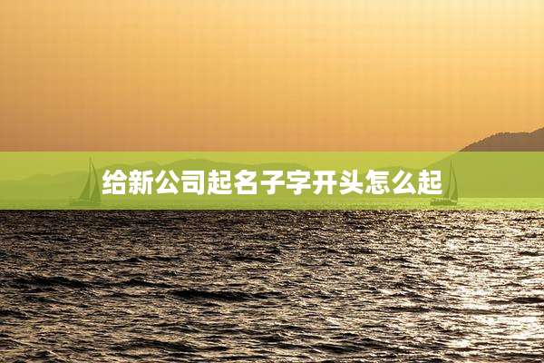 给新公司起名子字开头怎么起