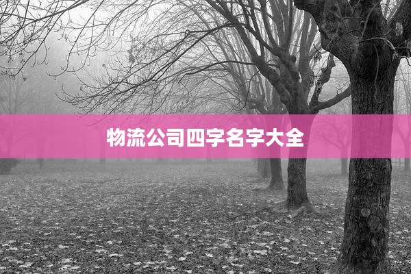 物流公司四字名字大全