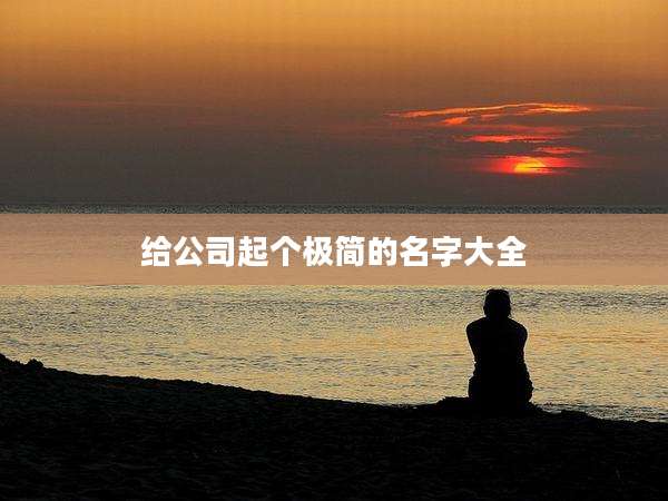 给公司起个极简的名字大全