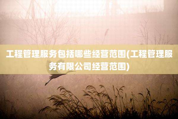 工程管理服务包括哪些经营范围(工程管理服务有限公司经营范围)