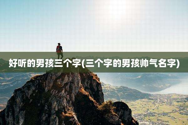 好听的男孩三个字(三个字的男孩帅气名字)
