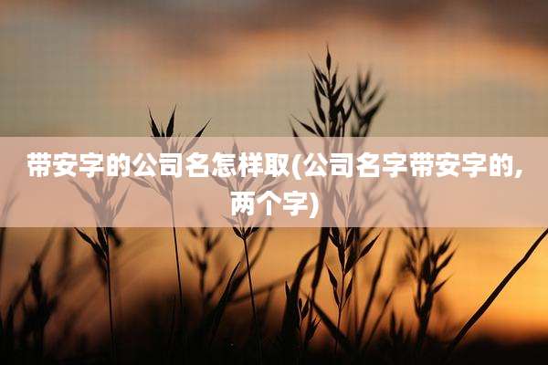 带安字的公司名怎样取(公司名字带安字的,两个字)