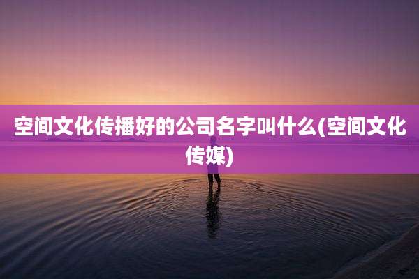 空间文化传播好的公司名字叫什么(空间文化传媒)