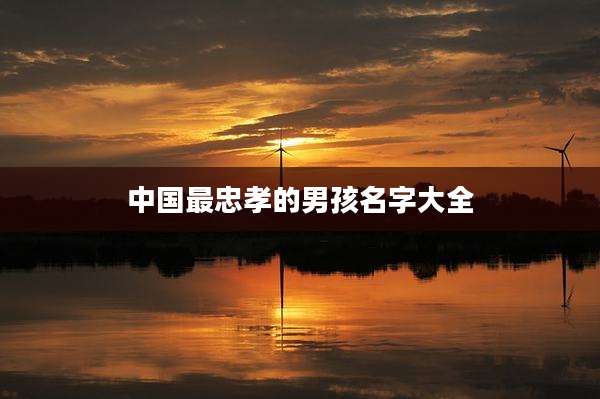 中国最忠孝的男孩名字大全